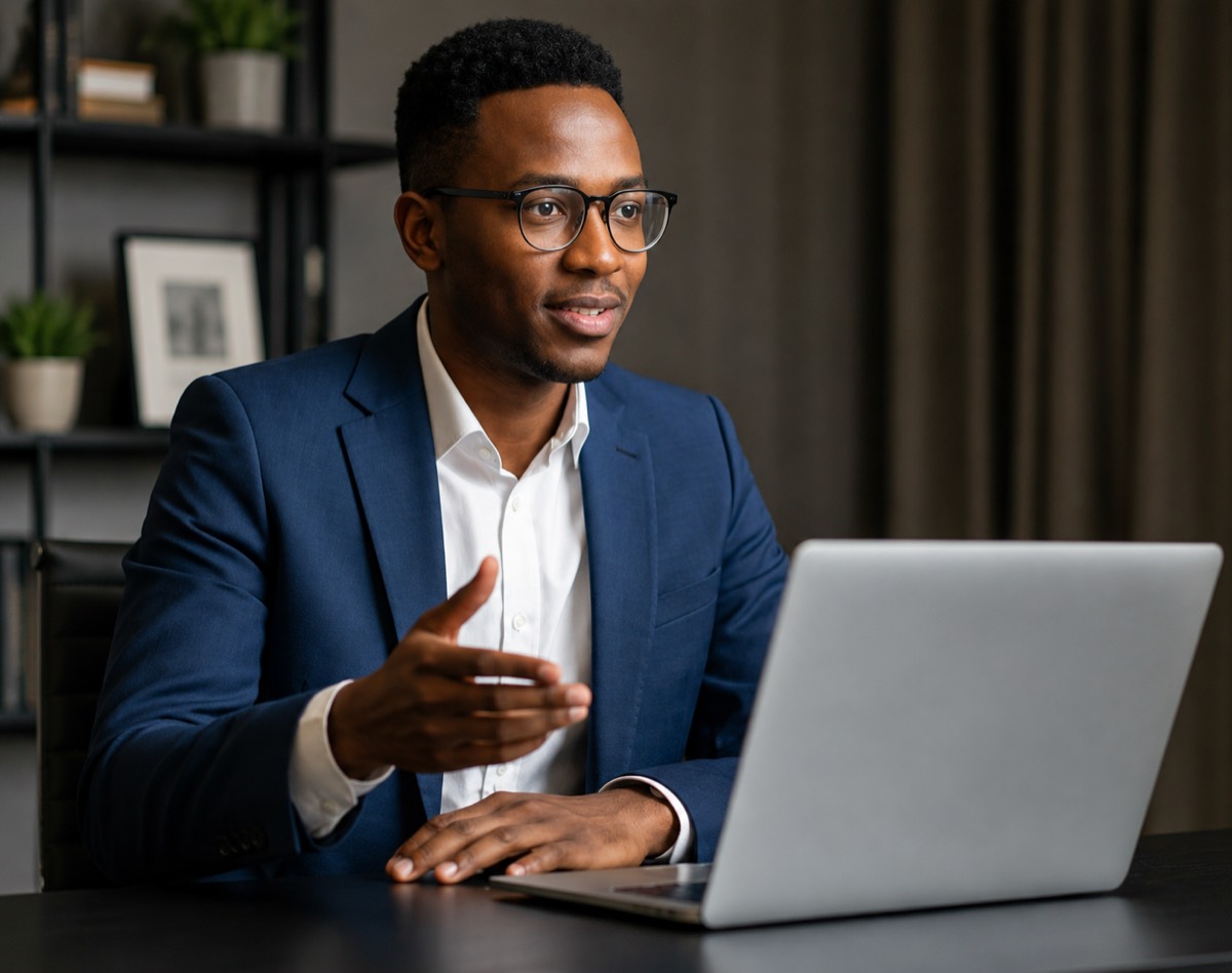 Qualified teacher conducting an online lesson